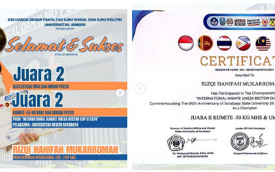 Rizqi Hanifah Mahasiswi HI UNEJ Raih 2 Prestasi Internasional di Karate Unesa Rector Cup II 2024