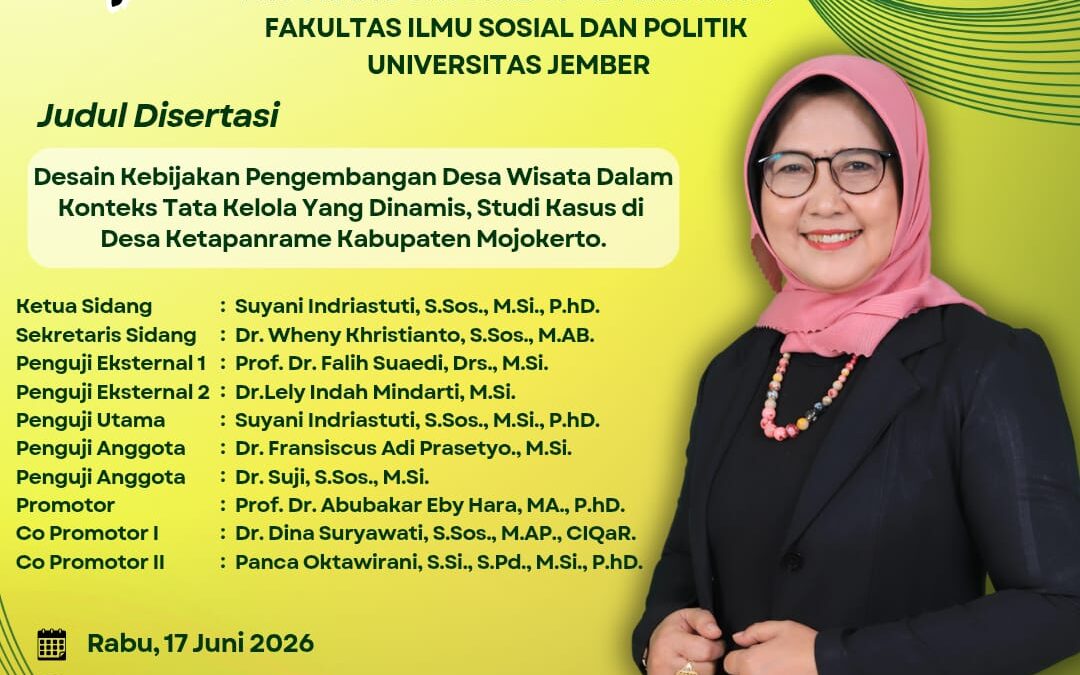 Program Studi S3 Ilmu Administrasi FISIP UNEJ Jadi Tujuan Beasiswa BPDDI 2026, Daftar Segera!