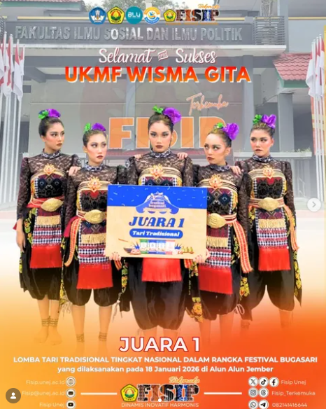 Tampil Memukau, Tim Tari Mahasiswa Raih Juara 1 Lomba Tari Tradisional Festival Bogasari 2026